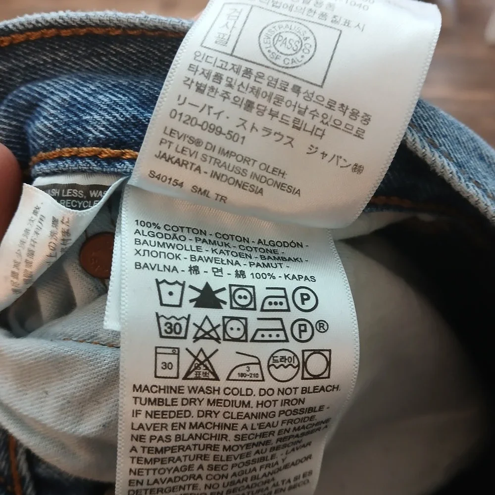 Levi's 501 Jeans Mens 40x32 (FITS 38x30) Blue Denim Button Fly Straight Leg